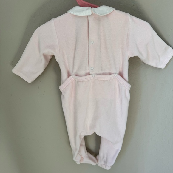 CATIMINI Paris Vintage Baby Girl Velour Romper Sleeper One Piece Pink - Picture 10 of 16